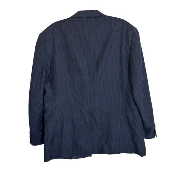 Vtg Tommy Hilfiger Oversized Navy Pinstripe Wool Blazer Boyfriend Fit XL-XXL 90s - Picture 3 of 7